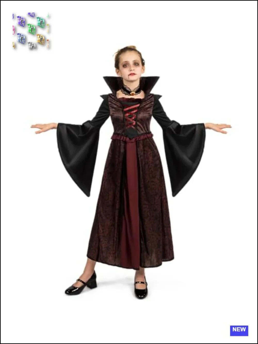 Girls Halloween Vampire Costume Dress - Polyester Renaissance Medieval Cosplay